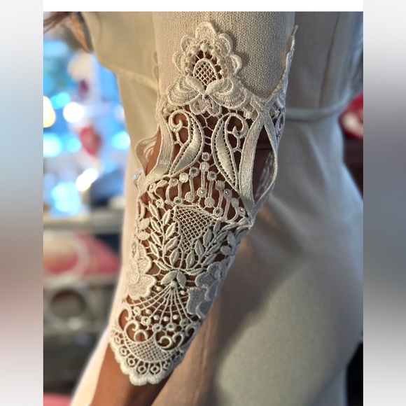 ElAna USA Luxury Brand Figure Hugging Dress & Bolero Jacket, Lace & Crystal - Picture 7 of 14